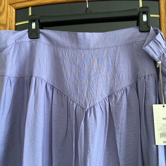 A new day Purple Yoke Front Midi Skirt with slit - Picture 7 of 13